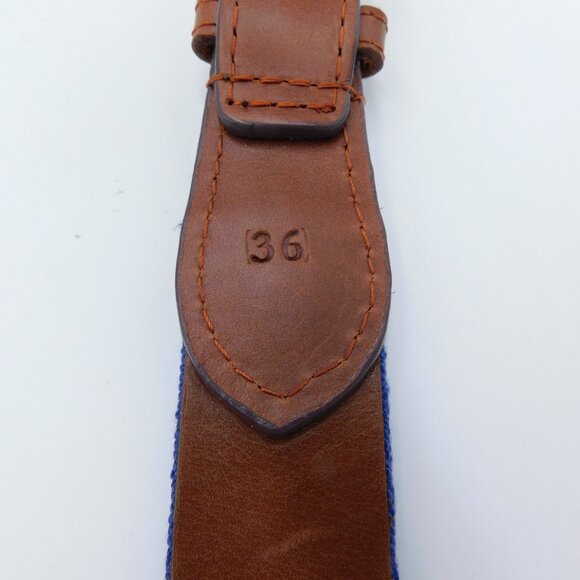 Smathers & Branson US Flag & CH Key Logo Needlepoint Belt | Blue | EUC | 36 - Picture 6 of 9